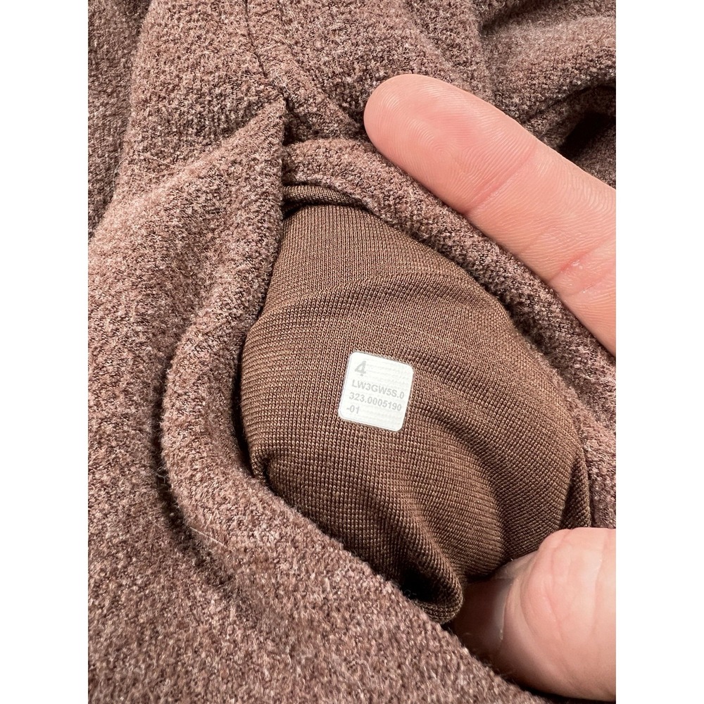 Lululemon Looped Terry Fleece Half-Zip Hoodie Sweatshirt Womens Sz 4 Java Active - Picture 11 of 12